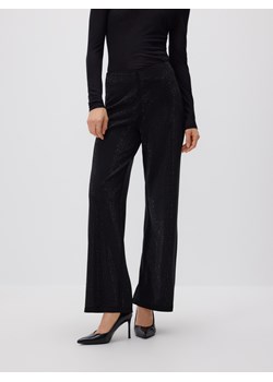 Reserved - Szerokie spodnie ze strassem - czarny ze sklepu Reserved w kategorii Spodnie damskie - zdjęcie 187395991