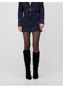 Reserved - Spódnica z ozdobna aplikacją - granatowy ze sklepu Reserved w kategorii Spódnice - zdjęcie 187396003