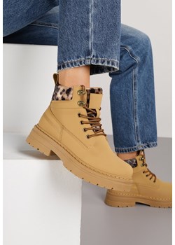 Brązowe Trapery ze Wstawkami we Wzór Vetiara ze sklepu renee.pl w kategorii Workery damskie - zdjęcie 187396163