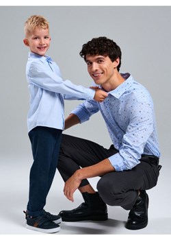 Sinsay - Koszula ze wzorem świątecznym - błękitny ze sklepu Sinsay w kategorii Koszule męskie - zdjęcie 187396730