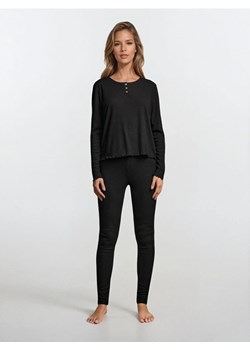 Sinsay - Prążkowana piżama dwuczęściowa - czarny ze sklepu Sinsay w kategorii Piżamy damskie - zdjęcie 187396734