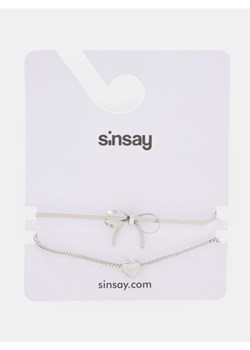 Sinsay - Bransoletki z błyszczącym wykończeniem 2 pack - srebrny ze sklepu Sinsay w kategorii Bransoletki - zdjęcie 187396754