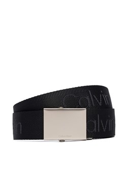 Pasek Męski Calvin Klein Logo Webbing Plaque 38Mm Fixed LV04D7075G Czarny ze sklepu eobuwie.pl w kategorii Paski męskie - zdjęcie 187396893