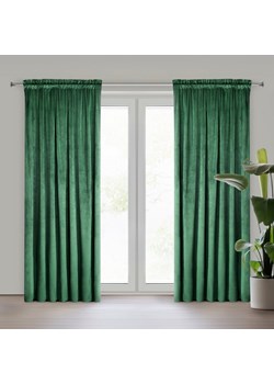 ZASŁONA GOTOWA PIERRE NA TAŚMIE 140 X 300 CM CIEMNOZIELONY ze sklepu lenaodniemowlakadoszkolniaka.pl w kategorii Zasłony - zdjęcie 187401033