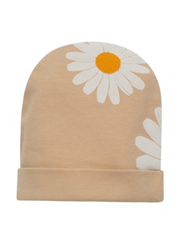 Czapka niemowlęca DAISY beżowy,stokrotki 50 ze sklepu lenaodniemowlakadoszkolniaka.pl w kategorii Czapki dziecięce - zdjęcie 187406321