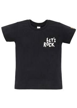 Koszulka t-shirt dla chłopca czarna Lets rock Pinokio ze sklepu lenaodniemowlakadoszkolniaka.pl w kategorii T-shirty chłopięce - zdjęcie 187408722