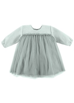 Sukienka z długim rękawem dla dziewczynki zielona z tiulem Eevi Ceremony ze sklepu lenaodniemowlakadoszkolniaka.pl w kategorii Sukienki niemowlęce - zdjęcie 187414111