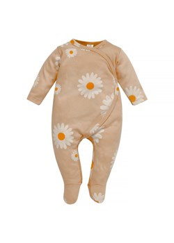 Pajacyk niemowlęcy Kopertowy DAISY beżowy,stokrotki 62 ze sklepu lenaodniemowlakadoszkolniaka.pl w kategorii Pajacyki - zdjęcie 187422633