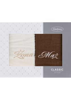 KOMPLET RĘCZNIKÓW MĄŻ ŻONA 47 X 37 X 7 CM KREMOWY ze sklepu lenaodniemowlakadoszkolniaka.pl w kategorii Ręczniki - zdjęcie 187425094