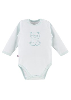 Body niemowlęce z długim rękawem dla chłopca miętowe Eevi Big Bear ze sklepu lenaodniemowlakadoszkolniaka.pl w kategorii Body niemowlęce - zdjęcie 187430004