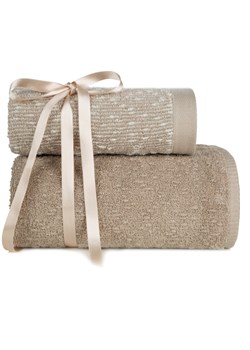 KOMPLET RĘCZNIKÓW 2 37 X 25 X 10 CM JASNOBRĄZOWY ze sklepu lenaodniemowlakadoszkolniaka.pl w kategorii Ręczniki - zdjęcie 187436674