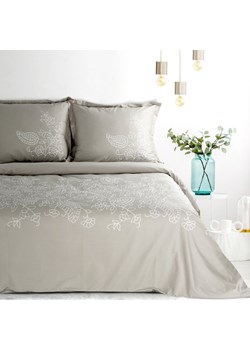 KOMPLET POŚCIELI SATYNOWEJ HAFT 160 X 200 CM BEŻOWY ze sklepu lenaodniemowlakadoszkolniaka.pl w kategorii Pościele - zdjęcie 187445294