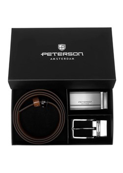 Ekskluzywny zestaw PETERSON - dwustronny pasek skórzany z dwoma wymiennymi klamrami ze sklepu lenaodniemowlakadoszkolniaka.pl w kategorii Portfele męskie - zdjęcie 187452750
