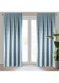 ZASŁONA GOTOWA D91 CYPR NA TAŚMIE 140 X 270 CM NIEBIESKI ze sklepu lenaodniemowlakadoszkolniaka.pl w kategorii Zasłony - zdjęcie 187454052