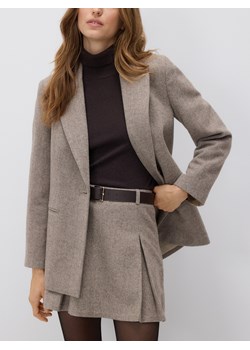 Reserved - Marynarka z wełną - beżowy ze sklepu Reserved w kategorii Marynarki damskie - zdjęcie 187470483