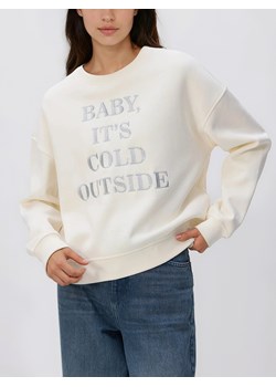 Reserved - Bluza z haftowanym napisem - złamana biel ze sklepu Reserved w kategorii Bluzy damskie - zdjęcie 187470522