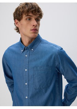 Reserved - Bawełniana koszula regular fit - niebieski ze sklepu Reserved w kategorii Koszule męskie - zdjęcie 187470631