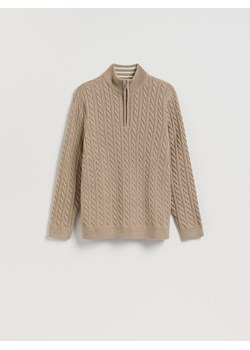 Reserved - Sweter z domieszką wełny - beżowy ze sklepu Reserved w kategorii Swetry męskie - zdjęcie 187472543