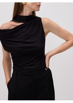 Reserved - Drapowany top z wiskozą - czarny ze sklepu Reserved w kategorii Bluzki damskie - zdjęcie 187472691