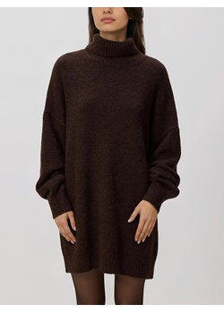 Reserved - Długi sweter z golfem - ciemnobrązowy ze sklepu Reserved w kategorii Swetry damskie - zdjęcie 187473951