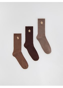 Reserved - 3 pack świątecznych skarpet - beżowy ze sklepu Reserved w kategorii Skarpetki męskie - zdjęcie 187473973