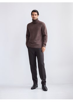 Reserved - Sweter z wełną z jaka - brązowy ze sklepu Reserved w kategorii Swetry męskie - zdjęcie 187474050