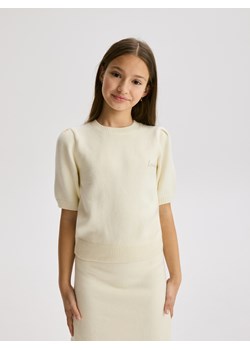 Reserved - Sweter z krótkim rękawem - złamana biel ze sklepu Reserved w kategorii Swetry dziewczęce - zdjęcie 187474142