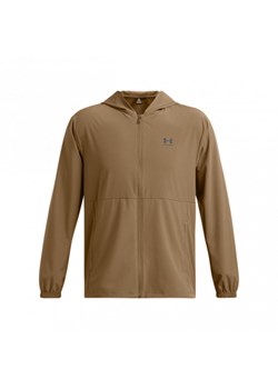 Męska kurtka wiatrówka Under Armour UA Vibe Woven Windbreaker - brązowa ze sklepu Sportstylestory.com w kategorii Kurtki męskie - zdjęcie 187475072