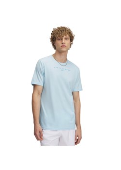 Męski t-shirt z nadrukiem Under Armour UA M Stacked Logo SS - niebieski ze sklepu Sportstylestory.com w kategorii T-shirty męskie - zdjęcie 187475200