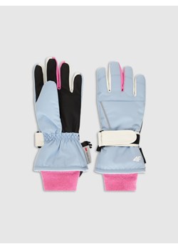 Dziecięce rękawice narciarskie Thinsulate 4F 4FJWAW25AFGLU200 - niebieskie ze sklepu Sportstylestory.com w kategorii Rękawiczki dziecięce - zdjęcie 187475351