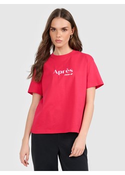 Damski t-shirt z nadrukiem 4F 4FRAW25TTSHF3410 - różowy ze sklepu Sportstylestory.com w kategorii Bluzki damskie - zdjęcie 187475443