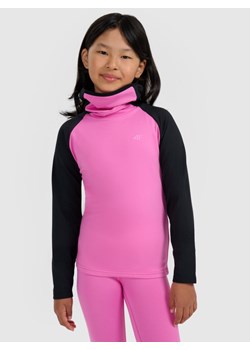 Dziewczęca bielizna termiczna ocieplana (góra) 4F 4FJRAW25UBRUF112 - różowa ze sklepu Sportstylestory.com w kategorii Bielizna termoaktywna - zdjęcie 187475562