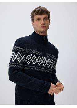 Reserved - Sweter z golfem - granatowy ze sklepu Reserved w kategorii Swetry męskie - zdjęcie 187476393