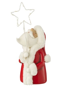 J Line Lampka dekoracyjna LED w kolorze czerwono-białym - wys. 35,5 x Ø 13 cm ze sklepu Limango Polska w kategorii Oświetlenie - zdjęcie 187476700