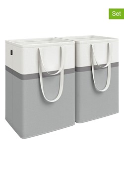 Songmics Kosze (2 szt.) w kolorze szaro-białym na pranie - 45 x 65 x 40 cm ze sklepu Limango Polska w kategorii Akcesoria łazienkowe - zdjęcie 187476892