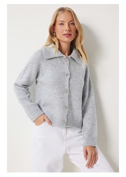 Happiness Istanbul Kardigan w kolorze szarym ze sklepu Limango Polska w kategorii Swetry damskie - zdjęcie 187476943