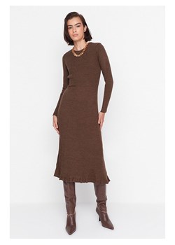 trendyol Sukienka dzianinowa w kolorze brązowym ze sklepu Limango Polska w kategorii Sukienki - zdjęcie 187477642