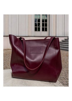 bordowa torebka damska  skórzana zapinana na zamek shopper ze sklepu Słoń Torbalski w kategorii Torby Shopper bag - zdjęcie 187478104