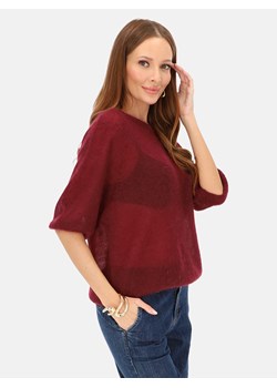 Bordowy sweter moherowy damski L'AF Era ze sklepu Eye For Fashion w kategorii Swetry damskie - zdjęcie 187478162