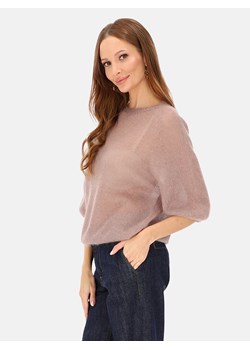 Beżowy sweter moherowy damski L'AF Era ze sklepu Eye For Fashion w kategorii Swetry damskie - zdjęcie 187478164