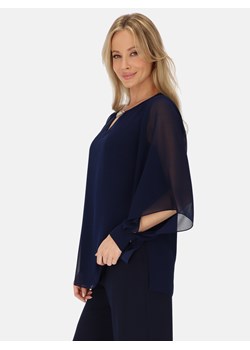 Granatowa elegancka bluzka damska Potis & Verso Arina ze sklepu Eye For Fashion w kategorii Bluzki damskie - zdjęcie 187478172