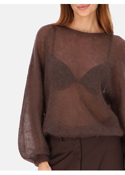 Brązowy lekki sweter damski moherowy L’AF Kora ze sklepu Eye For Fashion w kategorii Swetry damskie - zdjęcie 187478183
