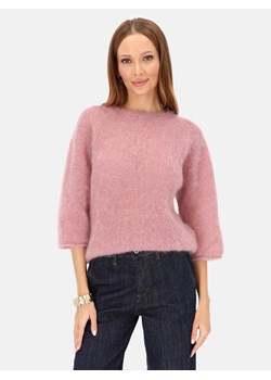 Różowy moherowy sweter damski z rękawem 3/4 L’AF Lorenza ze sklepu Eye For Fashion w kategorii Swetry damskie - zdjęcie 187478184