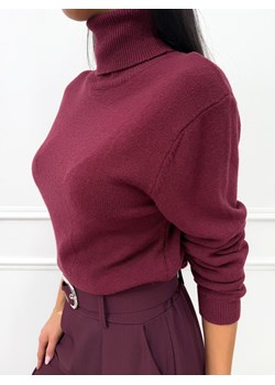 Bordowy Klasyczny Golf ze sklepu ModnaKiecka.pl w kategorii Swetry damskie - zdjęcie 187478342