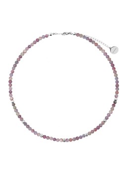 Damski naszyjnik z różowymi turmalinami srebrne wykończenie stal szlachetna ze sklepu manoki.pl w kategorii Naszyjniki - zdjęcie 187478524