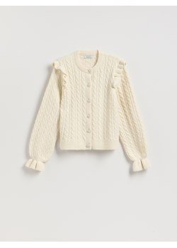 Reserved - Kardigan z dekoracyjnymi guzikami - kremowy ze sklepu Reserved w kategorii Swetry damskie - zdjęcie 187478880