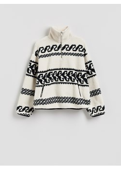 Reserved - Bluza sherpa ze stójką - złamana biel ze sklepu Reserved w kategorii Bluzy damskie - zdjęcie 187478922