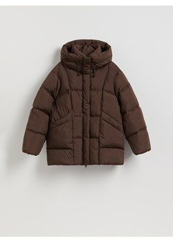 Reserved - Pikowana kurtka z kapturem - ciemnobrązowy ze sklepu Reserved w kategorii Kurtki damskie - zdjęcie 187478934