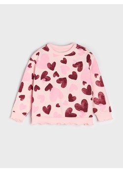 Sinsay - Bluza crewneck ze wzorem w serca - różowy ze sklepu Sinsay w kategorii Bluzy i swetry - zdjęcie 187479292
