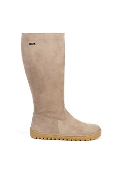 Buty damskie barefoot skórzane kozaki Olivier Hazel beżowe welur ze sklepu butyolivier w kategorii Botki - zdjęcie 187479414